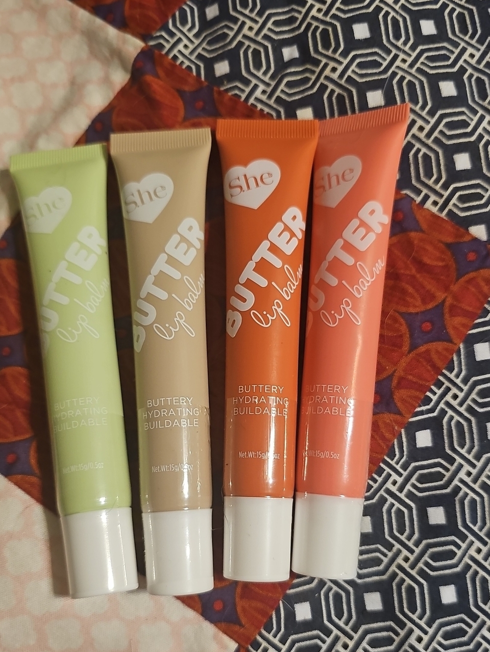 She Butter Lip Balm Set — Peach, Orange, Beige, Lime